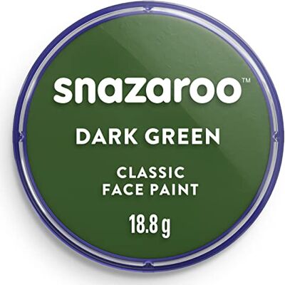 Snazaroo 1118455 Schminkfarbe Dunkelgrün, 18ml Topf hautfreundliche Gesichtschminke auf Wasserbasis, wasservermalbar, parabenfrei, Face & Bodypaint Farbe für Kinder & Erwachsene Snazaroo 1118455 Schminkfarbe Dunkelgrün, 18ml Topf hautfreundliche Gesichtschminke auf Wasserbasis, wasservermalbar, parabenfrei, Face & Bodypaint Farbe für Kinder & Erwachsene