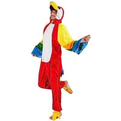 Boland kostým pro dospělé papoušek, kombinéza s kapucí z plyše, zip vpředu, zvířátko ze zoo, pták, karneval, masopust, tematická party, vícebarevné Boland kostým pro dospělé papoušek, kombinéza s kapucí z plyše, zip vpředu, zvířátko ze zoo, pták, karneval, masopust, tematická party, vícebarevné