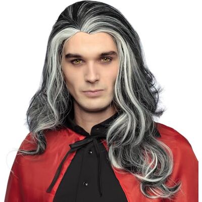 Boland 86083 Upíří paruka Angry Louis pro dospělé, dlouhé umělé vlasy v bílé a černé, Halloween, Wig Boland 86083 Upíří paruka Angry Louis pro dospělé, dlouhé umělé vlasy v bílé a černé, Halloween, Wig