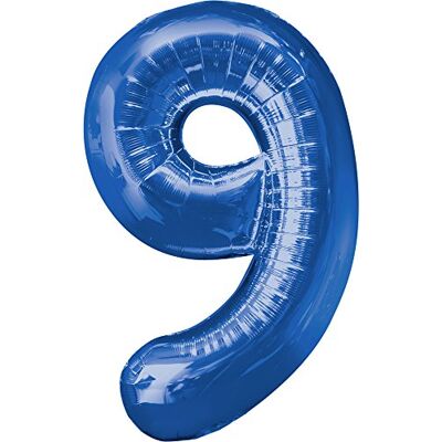 amscan Číslo SuperShape Fóliový balónek číslo 9, 1 kus, fólie Mylar, modrá, 81,3 cm, 86,4 cm (34 palců) amscan Číslo SuperShape Fóliový balónek číslo 9, 1 kus, fólie Mylar, modrá, 81,3 cm, 86,4 cm (34 palců)
