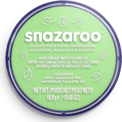 Snazaroo 1118400 Schminkfarbe Blassgrün, 18ml Topf hautfreundliche Gesichtschminke auf Wasserbasis, wasservermalbar, parabenfrei, Face & Bodypaint Farbe für Kinder & Erwachsene Snazaroo 1118400 Schminkfarbe Blassgrün, 18ml Topf hautfreundliche Gesichtschminke auf Wasserbasis, wasservermalbar, parabenfrei, Face & Bodypaint Farbe für Kinder & Erwachsene