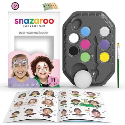 Snazaroo sada barev na líčení na večírek, paleta barev se 2 štětci Snazaroo sada barev na líčení na večírek, paleta barev se 2 štětci