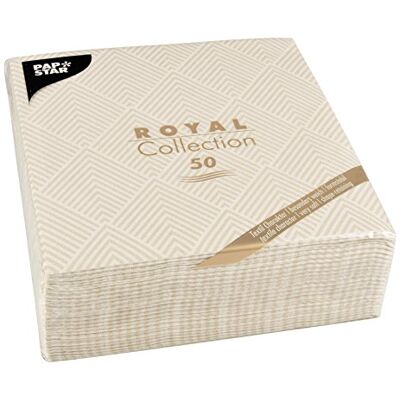Papstar , 50 ubrousků "ROYAL Collection" složení 1/4 40 cm x 40 cm champagne "Elegance", #86497 Papstar , 50 ubrousků "ROYAL Collection" složení 1/4 40 cm x 40 cm champagne "Elegance", #86497