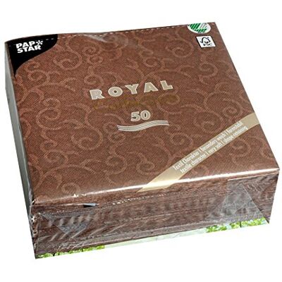 Papstar , 50 ubrousků "ROYAL Collection" 1/4 složené 40 cm x 40 cm hnědé "Casali", #84885 Papstar , 50 ubrousků "ROYAL Collection" 1/4 složené 40 cm x 40 cm hnědé "Casali", #84885