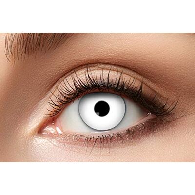 Zoelibat Eyecatcher 84063141-596 barevné kontaktní čočky, 1 pár, na 12 měsíců, bílé, Halloween, karneval, masopust Zoelibat Eyecatcher 84063141-596 barevné kontaktní čočky, 1 pár, na 12 měsíců, bílé, Halloween, karneval, masopust