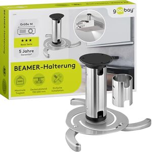 Goobay BeamerFlex stropní držák projektoru – pro malé až střední projektory (až 10 kg) – otočný o 15° a otočný o 360° – nastavení výšky – jednoduchá instalace – stříbro 51905 Goobay BeamerFlex stropní držák projektoru – pro malé až střední projektory (až 10 kg) – otočný o 15° a otočný o 360° – nastavení výšky – jednoduchá instalace – stříbro 51905