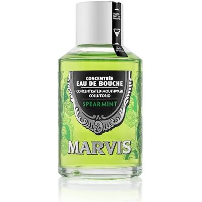 Marvis Koncentrát ústní vody Spearmint, 120 ml, nealkoholický výplach úst podporuje dlouhotrvající svěží dech, zdravé dásně a redukuje zubní plak Marvis Koncentrát ústní vody Spearmint, 120 ml, nealkoholický výplach úst podporuje dlouhotrvající svěží dech, zdravé dásně a redukuje zubní plak