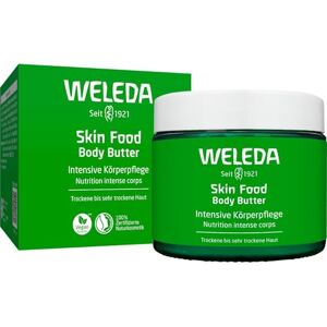 Weleda Bio Skin Food Body Butter veganská přírodní kosmetika Tělové máslo s bambuckým máslem a kakaovým máslem. Unisex krém pro ženy a muže k péči o pokožku suché a drsné pokožky (1x 150 ml) Weleda Bio Skin Food Body Butter veganská přírodní kosmetika Tělové máslo s bambuckým máslem a kakaovým máslem. Unisex krém pro ženy a muže k péči o pokožku suché a drsné pokožky (1x 150 ml)