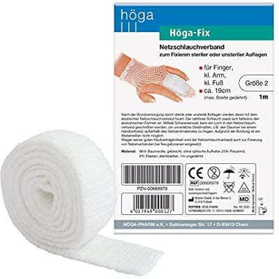 Höga Fixní obvaz na síťovou hadici, elastický hadicový obvaz k upevnění obvazů – vel. 2 – 1 m, pro prsty, paže a nohy. Balení po 2 kusech. Höga Fixní obvaz na síťovou hadici, elastický hadicový obvaz k upevnění obvazů – vel. 2 – 1 m, pro prsty, paže a nohy. Balení po 2 kusech.