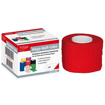 Höga barva na adhezní barvy červená 4 cm x 4 m natažená, pevná (samolepicí) elastická fixační obvaz, balení 2 ks (2 x 1 kus) Höga barva na adhezní barvy červená 4 cm x 4 m natažená, pevná (samolepicí) elastická fixační obvaz, balení 2 ks (2 x 1 kus)