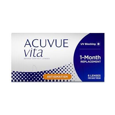 Acuvue Kontaktní čočky Vita for Astigmatism měsíční čočky měkké, 6 kusů / BC 8,6 mm / DIA 14,5 / CYL -0,75 / osa 180 / -2,75 dioptrií Acuvue Kontaktní čočky Vita for Astigmatism měsíční čočky měkké, 6 kusů / BC 8,6 mm / DIA 14,5 / CYL -0,75 / osa 180 / -2,75 dioptrií