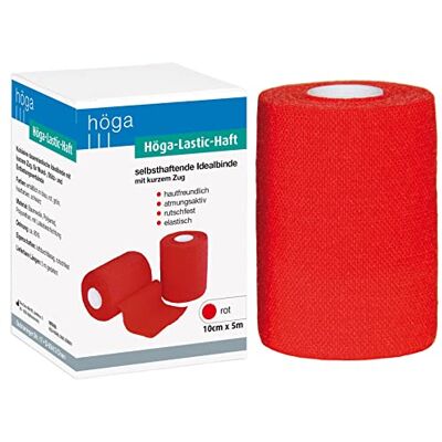 Höga -Lastic-Haft rot, kohäsive (selbsthaftende) Idealbinde mit kurzem Zug 10 cm x 5 m gedehnt, atumungsaktiv, rutschfest, elastisch Höga -Lastic-Haft rot, kohäsive (selbsthaftende) Idealbinde mit kurzem Zug 10 cm x 5 m gedehnt, atumungsaktiv, rutschfest, elastisch