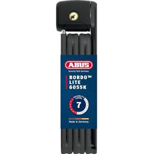 ABUS Skládací zámek Bordo Lite 6055K SH s držákem – extra lehký zámek na kolo ze speciální oceli – bezpečnostní úroveň 7–85 cm – černý ABUS Skládací zámek Bordo Lite 6055K SH s držákem – extra lehký zámek na kolo ze speciální oceli – bezpečnostní úroveň 7–85 cm – černý