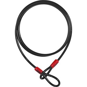 ABUS Smyčkový kabel Cobra 8 ocelové lanko opláštěné plastem pojistka pro příslušenství jízdních kol a motocyklů 2,5 metru dlouhé, 8 mm silné, černé ABUS Smyčkový kabel Cobra 8 ocelové lanko opláštěné plastem pojistka pro příslušenství jízdních kol a motocyklů 2,5 metru dlouhé, 8 mm silné, černé