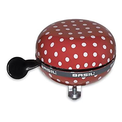 Basil Zvonek na kolo Polkadot vhodný pro elektrické, město, dámy, dětské jízdní kolo Ø 80 mm červené/bílé tečky Basil Zvonek na kolo Polkadot vhodný pro elektrické, město, dámy, dětské jízdní kolo Ø 80 mm červené/bílé tečky