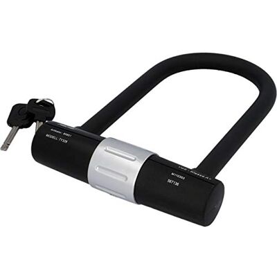 Fischer Třmenový zámek s držákem, testováno VdS, s vysoce bezpečnou speciální cylindrickou vložkou, průměr 16 mm, černý Fischer Třmenový zámek s držákem, testováno VdS, s vysoce bezpečnou speciální cylindrickou vložkou, průměr 16 mm, černý