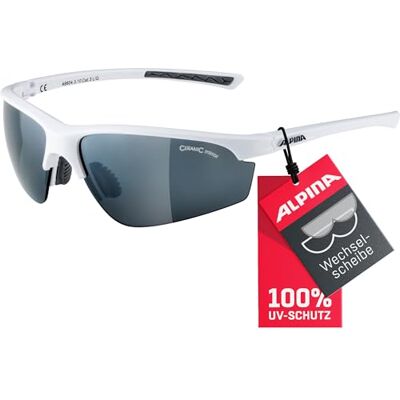 Alpina TRI-EFFECT 2.0 Indiv. Nastavitelná, nerozbitná výměnná skla sportovní a cyklistické brýle se 100% UV ochranou pro dospělé, bílé lesklá, jedna velikost Alpina TRI-EFFECT 2.0 Indiv. Nastavitelná, nerozbitná výměnná skla sportovní a cyklistické brýle se 100% UV ochranou pro dospělé, bílé lesklá, jedna velikost