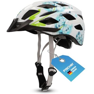 Fischer Cyklistická helma pro dospělé, cyklistická helma, městská přilba Urban Flower, S/M, 52-59 cm, bílá modrá, s osvětleným systémem vnitřního kroužku Fischer Cyklistická helma pro dospělé, cyklistická helma, městská přilba Urban Flower, S/M, 52-59 cm, bílá modrá, s osvětleným systémem vnitřního kroužku