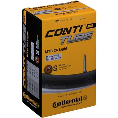 Continental Hadice MTB 26 Light SV 42 duše na jízdní kolo, černá, jedna velikost Continental Hadice MTB 26 Light SV 42 duše na jízdní kolo, černá, jedna velikost