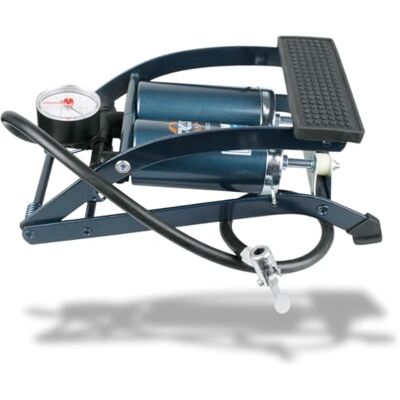 SKS GERMANY Twin AIR nožní pumpa z oceli (vzduchová pumpa s dvojitým válcem pro AV ventily, hadice s upínací pákou, vč. adaptéru na kolo a kempování, max. tlak: 5 bar / 73 psi) SKS GERMANY Twin AIR nožní pumpa z oceli (vzduchová pumpa s dvojitým válcem pro AV ventily, hadice s upínací pákou, vč. adaptéru na kolo a kempování, max. tlak: 5 bar / 73 psi)