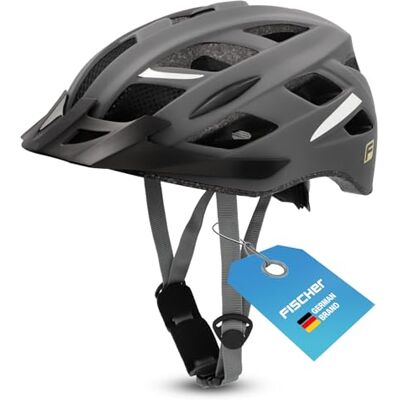 Fischer Cyklistická helma pro dospělé, cyklistická helma, městská přilba Urban Levin, L/XL, 58-61 cm, šedá, s osvětleným systémem vnitřního kroužku Fischer Cyklistická helma pro dospělé, cyklistická helma, městská přilba Urban Levin, L/XL, 58-61 cm, šedá, s osvětleným systémem vnitřního kroužku