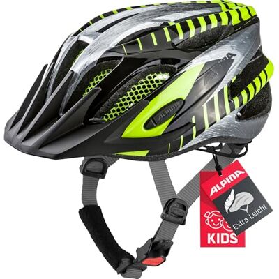 Alpina Dětská cyklistická helma 2.0, černá/šedá/neonově 50-55 Alpina Dětská cyklistická helma 2.0, černá/šedá/neonově 50-55
