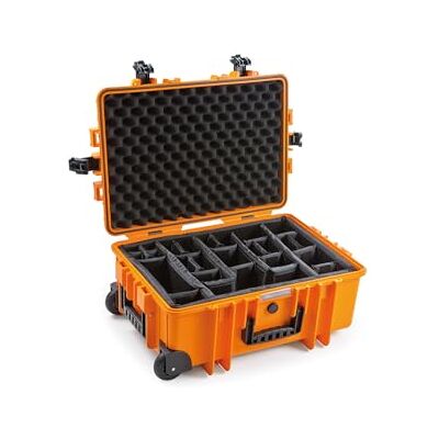 B&W přepravní kufr Outdoor typ 6700 oranžový s variabilním rozdělením, kufr na kolečkách, ideální na túru – vodotěsný podle certifikace IP67, prachotěsný, nerozbitný a nezničitelný B&W přepravní kufr Outdoor typ 6700 oranžový s variabilním rozdělením, kufr na kolečkách, ideální na túru – vodotěsný podle certifikace IP67, prachotěsný, nerozbitný a nezničitelný