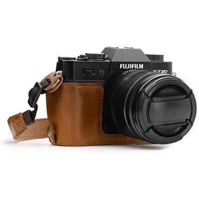 MegaGear MG959 Ever Ready kožená brašna na fotoaparát s popruhem kompatibilní s Fujifilm X-T30, X-T20, X-T10 světle hnědá MegaGear MG959 Ever Ready kožená brašna na fotoaparát s popruhem kompatibilní s Fujifilm X-T30, X-T20, X-T10 světle hnědá