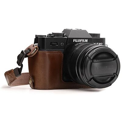 MegaGear MG958 Ever Ready kožená brašna na fotoaparát s popruhem kompatibilní s Fujifilm X-T30, X-T20, X-T10 – tmavě hnědá MegaGear MG958 Ever Ready kožená brašna na fotoaparát s popruhem kompatibilní s Fujifilm X-T30, X-T20, X-T10 – tmavě hnědá