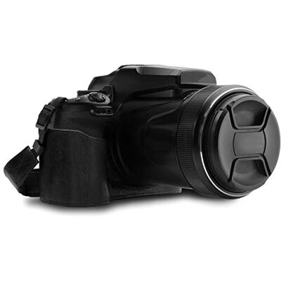 MegaGear MG1533 Nikon Coolpix P1000 Ever Ready kožená taška s popruhem na nošení černá MegaGear MG1533 Nikon Coolpix P1000 Ever Ready kožená taška s popruhem na nošení černá