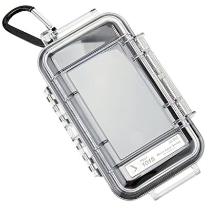 PELI 1015 Micro Case, praktický ochranný box pro uložení malé elektroniky při outdoorových a sportovních aktivitách, vodotěsnost IP67, objem 0,3 l, transparentní/černá gumová vložka PELI 1015 Micro Case, praktický ochranný box pro uložení malé elektroniky při outdoorových a sportovních aktivitách, vodotěsnost IP67, objem 0,3 l, transparentní/černá gumová vložka