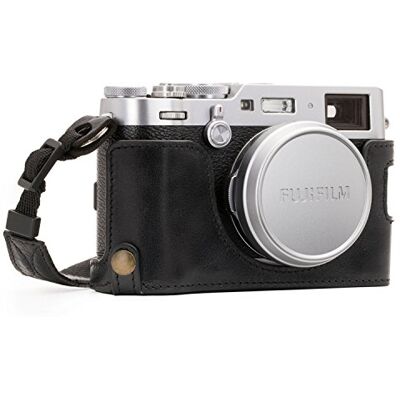MegaGear MG1281 Ever Ready polopouzdro na fotoaparát z pravé kůže s popruhem a přístupem na baterie pro Fujifilm X100F černá MegaGear MG1281 Ever Ready polopouzdro na fotoaparát z pravé kůže s popruhem a přístupem na baterie pro Fujifilm X100F černá