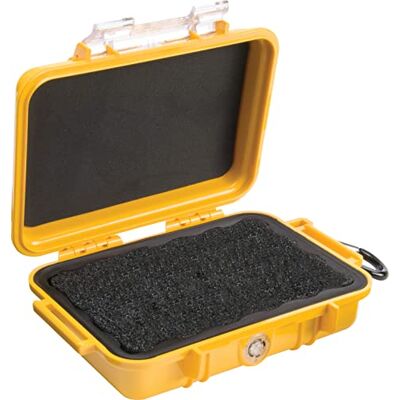 PELI 1020 Micro Case, šikovná ochranná nádoba, IP67 vodotěsné a prachotěsné, objem 0,5 l, žlutá/černá gumová vložka PELI 1020 Micro Case, šikovná ochranná nádoba, IP67 vodotěsné a prachotěsné, objem 0,5 l, žlutá/černá gumová vložka