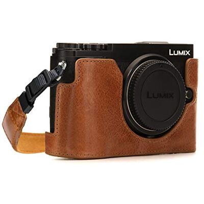 MegaGear MG1443 Panasonic Lumix DC-GX9 Ever Ready Echtleder Kamera-Halbtasche mit Trageriemen Hellbraun MegaGear MG1443 Panasonic Lumix DC-GX9 Ever Ready Echtleder Kamera-Halbtasche mit Trageriemen Hellbraun