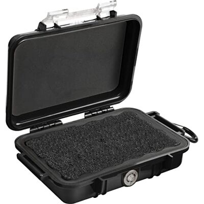 PELI 1020 Micro Case, Kleine IP67-Zertifizierte wasserdichte Schutzbox für Wassersport und Outdooraktivitäten, 0,5L Volumen, Transparent/Schwarze Gummieinlage PELI 1020 Micro Case, Kleine IP67-Zertifizierte wasserdichte Schutzbox für Wassersport und Outdooraktivitäten, 0,5L Volumen, Transparent/Schwarze Gummieinlage