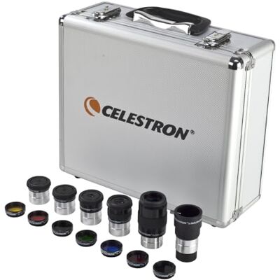 Celestron 94303 1,25palcová sada okuláru a filtrů 14dílná sada v kovovém pouzdru s pěnovou vložkou, stříbro Celestron 94303 1,25palcová sada okuláru a filtrů 14dílná sada v kovovém pouzdru s pěnovou vložkou, stříbro