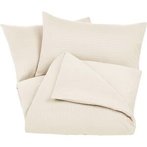 Amazon Basics Ložní prádlo 230 x 220 3dílné mikrovlákno, povlečení 230 x 220 cm & 2 povlaky na polštář 50 x 80 cm, s patentkami, béžové, pruhované Amazon Basics Ložní prádlo 230 x 220 3dílné mikrovlákno, povlečení 230 x 220 cm & 2 povlaky na polštář 50 x 80 cm, s patentkami, béžové, pruhované