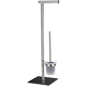 Wenko Stand WC souprava Mod. Lima, stojan na toaletní papír a toaletní štětku, držák na WC papír, stojící držák rolí vč. kartáče, nerezová ocel, 23,5 x 69 x 20 cm, stříbrná/černá Wenko Stand WC souprava Mod. Lima, stojan na toaletní papír a toaletní štětku, držák na WC papír, stojící držák rolí vč. kartáče, nerezová ocel, 23,5 x 69 x 20 cm, stříbrná/černá