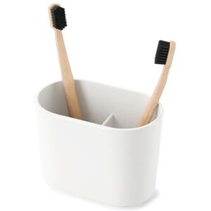 Umbra Step kelímek na zubní kartáček, držák na zubní kartáček a kelímek na make-up doplňky s třemi přihrádkami, bílý Umbra Step kelímek na zubní kartáček, držák na zubní kartáček a kelímek na make-up doplňky s třemi přihrádkami, bílý