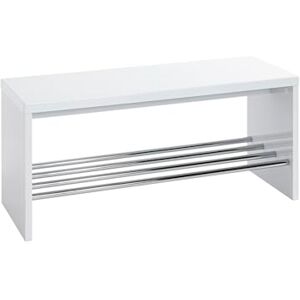 HAKU Lavice na boty chrom bílý botník k sezení chodba lavice MDF kov rozměry: Š 81 x V 40 x H 30 cm Styl: moderní HAKU Lavice na boty chrom bílý botník k sezení chodba lavice MDF kov rozměry: Š 81 x V 40 x H 30 cm Styl: moderní