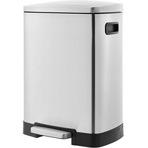 Amazon Basics Obdélníkový šlapací odpadkový koš se 2 nádobami a jemně uzavíratelným víkem, 40 l celkem, 25 + 15 litrů, satén Amazon Basics Obdélníkový šlapací odpadkový koš se 2 nádobami a jemně uzavíratelným víkem, 40 l celkem, 25 + 15 litrů, satén
