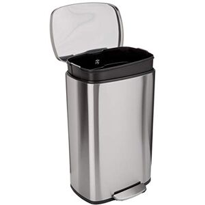 Amazon Basics Obdélníkový 50l odpadkový koš do kuchyně s pedálem z ocelových trubek jemně uzavíratelný s víkem, do kuchyně, koupelny nebo kanceláře, 13.2 galonů, saténový nikl Amazon Basics Obdélníkový 50l odpadkový koš do kuchyně s pedálem z ocelových trubek jemně uzavíratelný s víkem, do kuchyně, koupelny nebo kanceláře, 13.2 galonů, saténový nikl