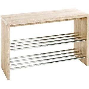 HAKU Lavice na boty chrom dub regál na boty se sedákem lavice vstupní oblast MDF kov rozměry: Š 81 x V 55 x H 30 cm Styl: moderní HAKU Lavice na boty chrom dub regál na boty se sedákem lavice vstupní oblast MDF kov rozměry: Š 81 x V 55 x H 30 cm Styl: moderní