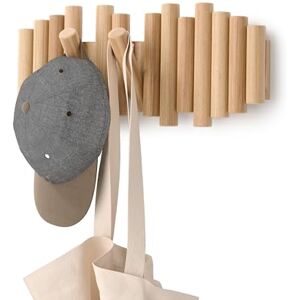Umbra Picket věšák na šaty – šatní lišta a moderní nástěnná dekorace s 5 sklopnými háčky z broušeného borovicového dřeva, přírodní Umbra Picket věšák na šaty – šatní lišta a moderní nástěnná dekorace s 5 sklopnými háčky z broušeného borovicového dřeva, přírodní