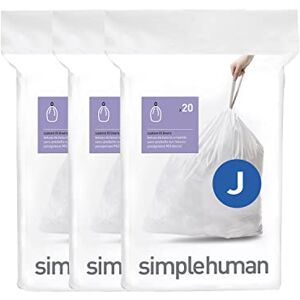 simplehuman CW0259 Code J přesný pytel na odpadky, 30-45 litrů, 3 x balení po 20 (60 kusů), bílý plast simplehuman CW0259 Code J přesný pytel na odpadky, 30-45 litrů, 3 x balení po 20 (60 kusů), bílý plast