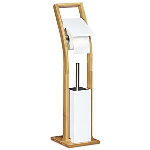 Relaxdays Stojící WC souprava dřevo V x Š x H 75 x 19 x 19 cm Držák toaletního papíru z bambusu s držákem toaletního papíru a štětkou na WC volně stojící WC sada štětky, přírodní bílá Relaxdays Stojící WC souprava dřevo V x Š x H 75 x 19 x 19 cm Držák toaletního papíru z bambusu s držákem toaletního papíru a štětkou na WC volně stojící WC sada štětky, přírodní bílá