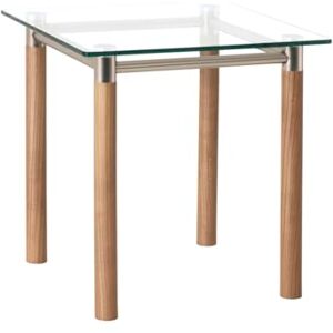 HAKU Möbel Servírovací stolek Noce, satinovaný, kov, bezpečnostní sklo – rozměry: š 42 cm x v 43 cm x h 42 cm, styl: Contemporary HAKU Möbel Servírovací stolek Noce, satinovaný, kov, bezpečnostní sklo – rozměry: š 42 cm x v 43 cm x h 42 cm, styl: Contemporary