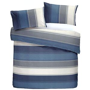 Fusion Betley Classic Bettbezug-Set, breite Streifen, Polyester-Baumwolle, Blau, Einzelbett 135 x 200 Fusion Betley Classic Bettbezug-Set, breite Streifen, Polyester-Baumwolle, Blau, Einzelbett 135 x 200