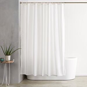 Amazon Basics Sprchový závěs, materiál odolný vůči vodě a plísním, závěs do koupelny s očky a háčky, lze prát v pračce, 183 x 183 cm, bílý Amazon Basics Sprchový závěs, materiál odolný vůči vodě a plísním, závěs do koupelny s očky a háčky, lze prát v pračce, 183 x 183 cm, bílý