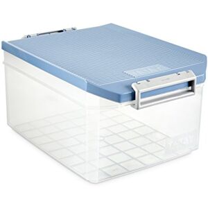 TATAY Úložný box s víkem 14 l víceúčelový – klasický víko se závěsem vč. Ergonomické rukojeti z ABS Stohovatelný a robustní design plast bez BPA 27 x 39 x 19 cm, modrý TATAY Úložný box s víkem 14 l víceúčelový – klasický víko se závěsem vč. Ergonomické rukojeti z ABS Stohovatelný a robustní design plast bez BPA 27 x 39 x 19 cm, modrý